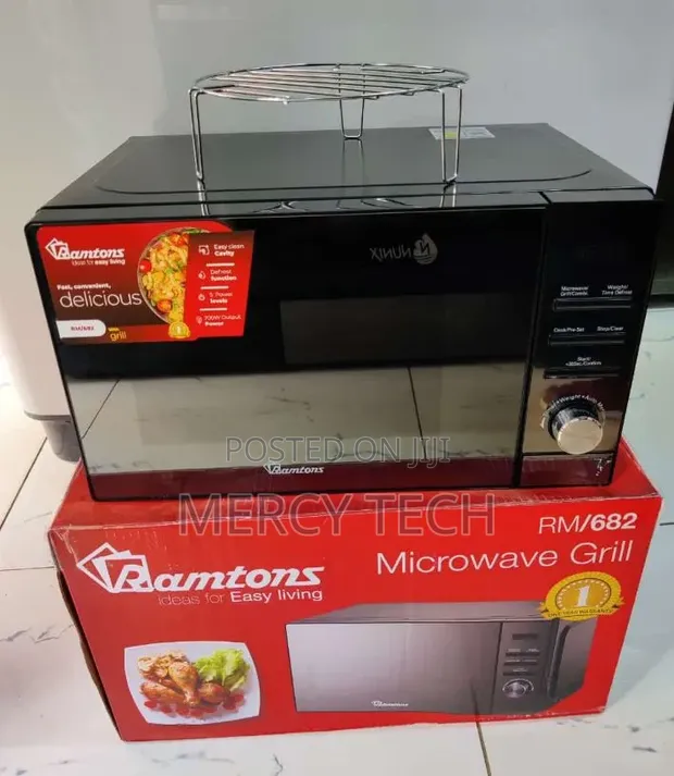 Ramtons 20L Digital Microwave with Grill RM 682 (Black Glass) - 1