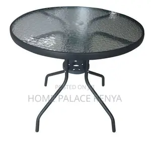 Balcony Dining Table - Round Tempered Glass Top