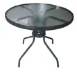 Balcony Dining Table - Round Tempered Glass Top - 1