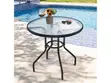 Balcony Dining Table - Round Tempered Glass Top - 3