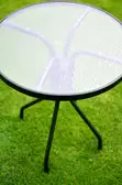 Balcony Dining Table - Round Tempered Glass Top - 5