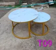 Modern Luxury Marble Effect Glass Nesting Coffee Table Set - 2