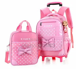 2-in-1 3D Children's Trolley School Backpack (Detachable)