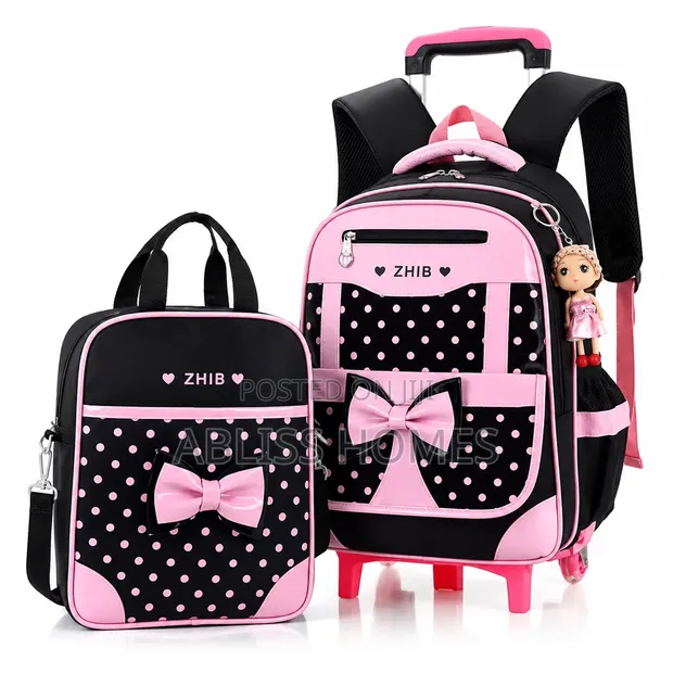 2-in-1 3D Children's Trolley Backpack - 1