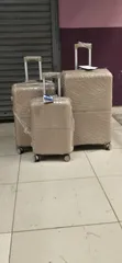 3-Piece Unbreakable Rubber Suitcase Set - 360° Spinner Wheels - 2