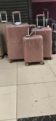 3-Piece Unbreakable Rubber Suitcase Set - 360° Spinner Wheels - 3