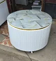 White Executive Modern Round Coffee Table - 1