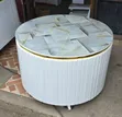 White Executive Modern Round Coffee Table - 2