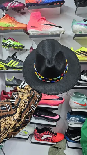 Unisex Black Beaded Fedora Hat