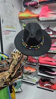 Unisex Black Beaded Fedora Hat - 3
