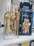 24-Piece Gold/Silver Stainless Steel Cutlery Set - 2