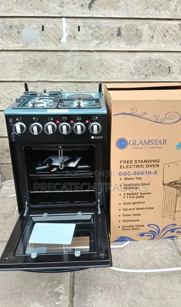 Glamstar 3+1 Cooker with Double Glass Oven Door - 1