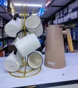 7-Piece Breakfast Set: 1L Redberry Flask & 6 Japanese Mugs - 1