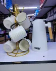 7-Piece Breakfast Set: 1L Redberry Flask & 6 Japanese Mugs - 3