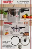 Premium Range Aluminium Pressure Cooker with Glass Lids - 10 Litres - 2