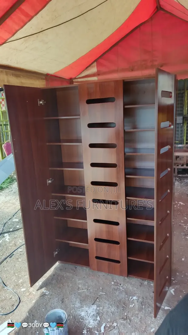 Ideal Three Doors Wooden Shoe Rack - 1
