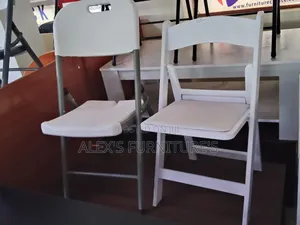 Brand New Black Leather Folding Chairs (Set of 2)