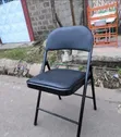 Brand New Black Leather Folding Chairs (Set of 2) - 2