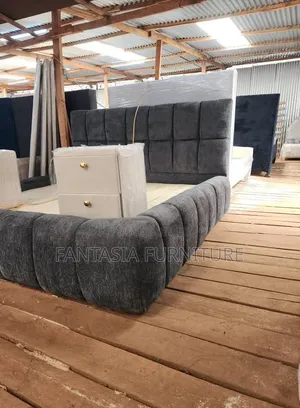 Dark Grey/Black Bubble Beds with Bedside Table