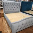 Light Blue Velvet Bed Frame - 5x6 - 2