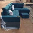 L-Shaped Teal Sectional Sofa (5-Seater) + Ottoman - 3