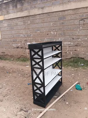 Wooden Black and White Shoe Rack