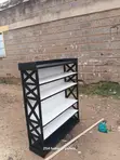 Wooden Black and White Shoe Rack - 2