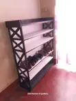 Wooden Black and White Shoe Rack - 3