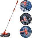 115cm Long Car Wash Twin Mop - Double Headed Microfiber Cleaning Brush - 2