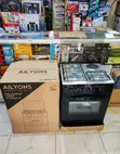 Ailyons 60x55cm Standing Cooker - 3 Gas Burners + 1 Electric Plate - 1