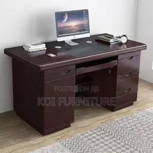 Executive Home Office Desk 120cm Natural Mahogany