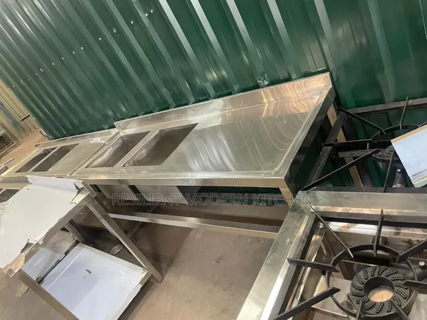 Stainless Steel Double Commercial Washing Sink 1800x560mm - 1