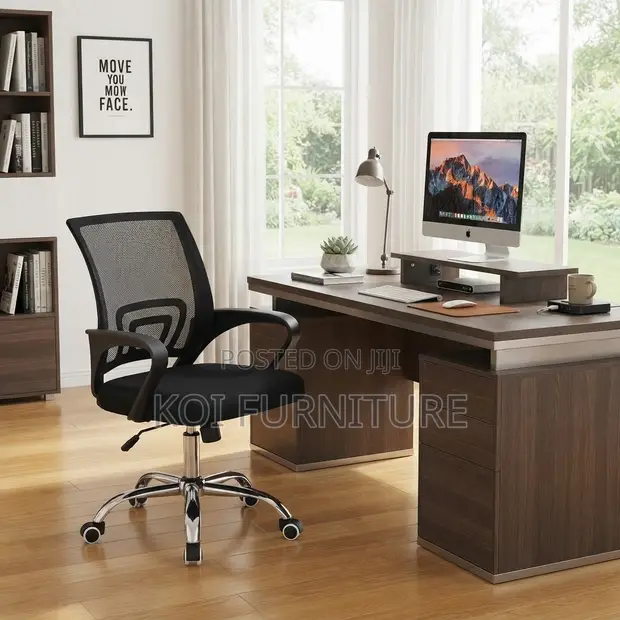 Clerical Fabric Office Chair - Black - 1