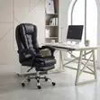 Executive High Backrest Leather Office Chair with Foldable Footrest - 2
