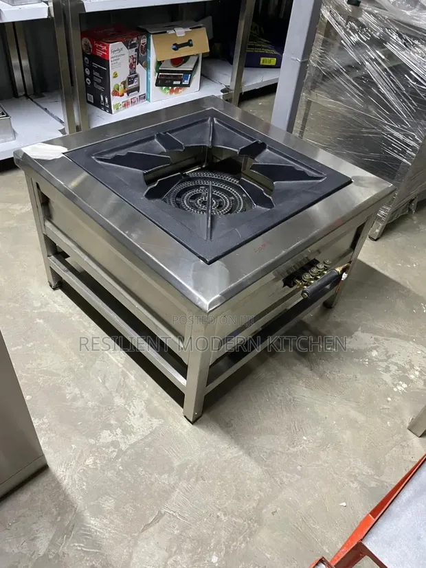 Commercial Stainless Steel 3 Ring Gas Cooker - 1