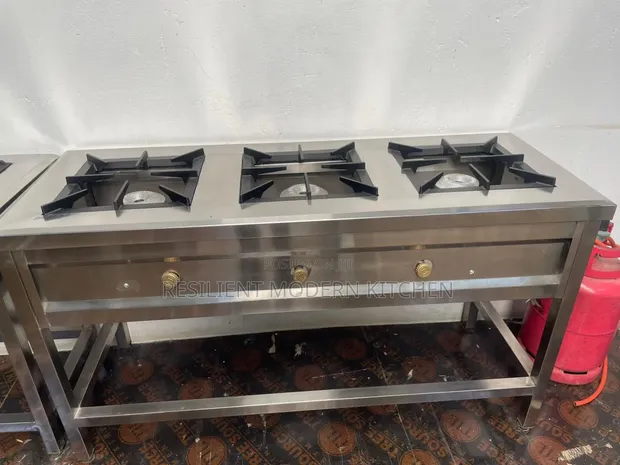 3-Burner Stainless Steel Gas Cooker - 1