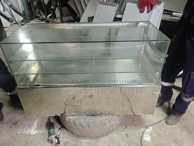 Display Cake Display - Stainless Steel & Glass - 1