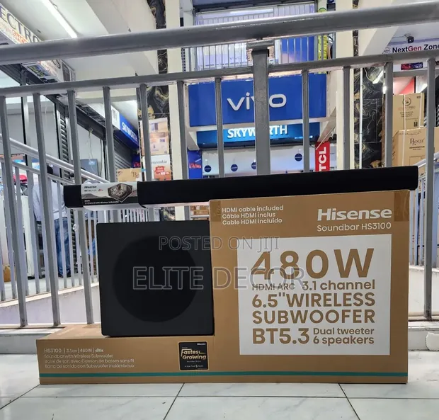Hisense HS3100 480W 3.1CH Soundbar with Wireless Subwoofer - 1