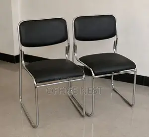 Black Visitor Office Chair - Chrome Frame