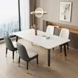 Four Seater Dining Set with Marble Table - 4