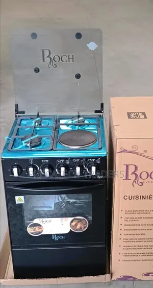 Roch Nyeusi 50x55 Standing Cooker – 3 Gas Burners + 1 Electric Hotplate