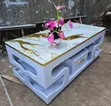 Executive White Coffee Table with Marble Top - 2