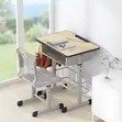 Kids Height Adjustable Desk and Chair Set - Brown - 4