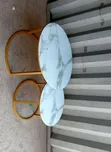 Marble Nesting Coffee Table (Glass Effect) White - 1