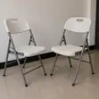 Foldable Plastic Chair with Strong Metal Frame - White - 4