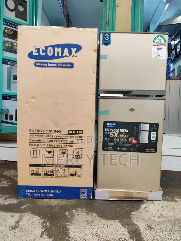 Ecomax Fridge 118L 3 Star Mlango Mbili - 1