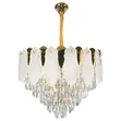Modern Luxury Golden Aluminum Feather Crystal Chandelier - 1