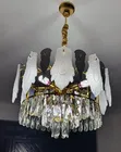 Modern Luxury Golden Aluminum Feather Crystal Chandelier - 3