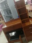 Brown Dressing Table with Sliding Mirror - 1