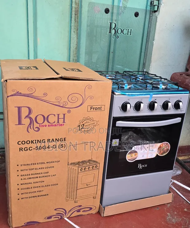 Roch 50x55cm 4-Gas Burner Standing Cooker with Gas Oven - 1